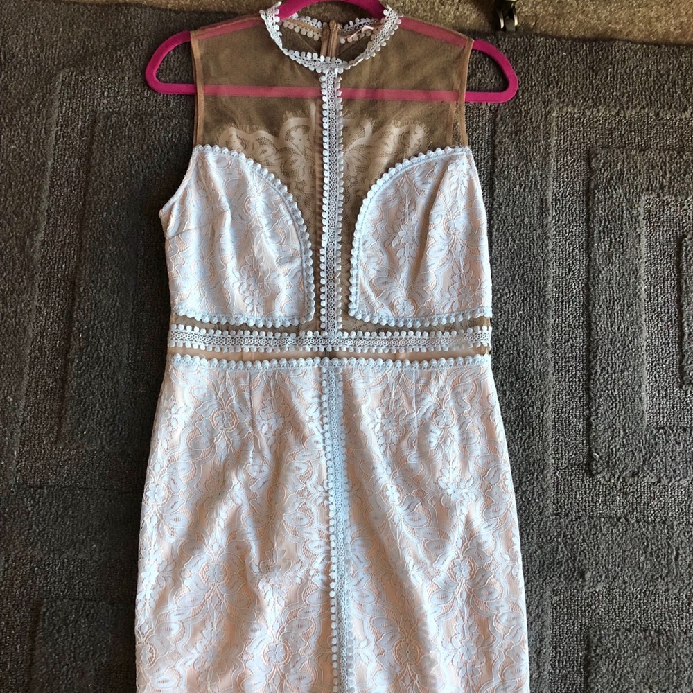 Baby Blue, White, Mesh dress